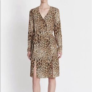 Frame leopard Sgt. Pepper print silk dress XL